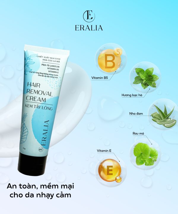 Kem tẩy lông nha đam, hoa cúc la mã Eralia